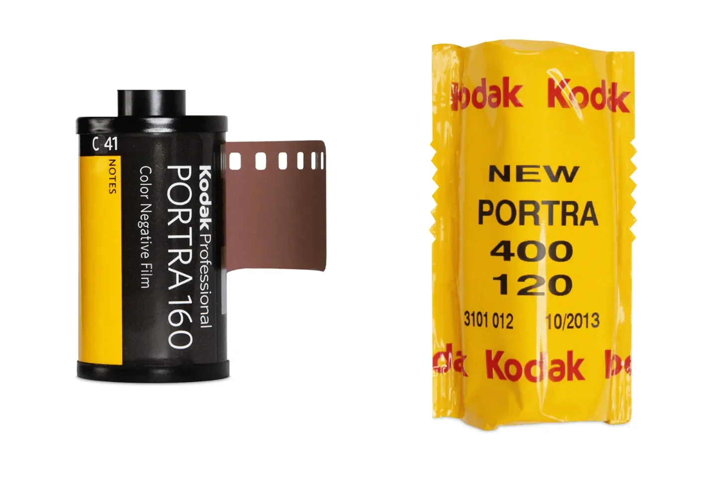 Porovnanie 35mm kinofilmu a zvitkového filmu vedľa seba